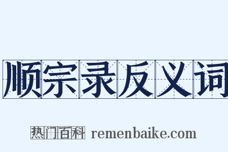 顺宗录反义词是什么意思的图片
